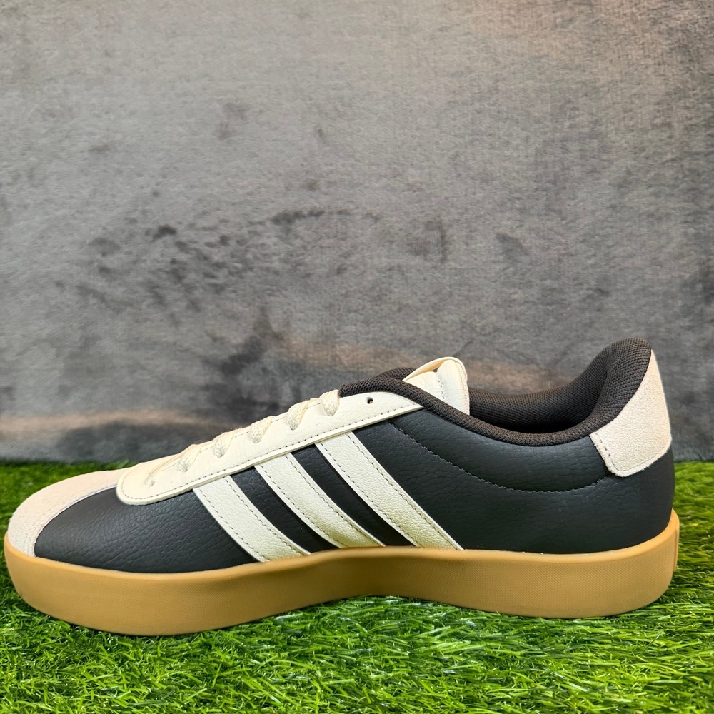 Adidas VL Court 3.0 Sneakers Mens size 11 Black White Gum Sole Leather Shoes - Picture 5 of 13